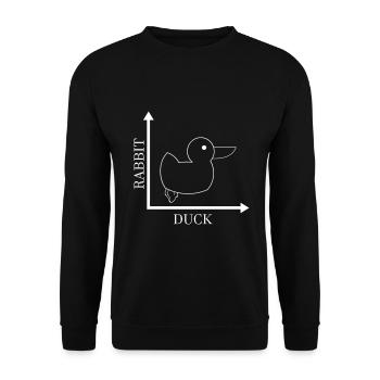 Rabbit Duck - Gone Wrong - Unisex Pullover - Schwarz - Vorne - Alina (178cm) & Michal (187cm)