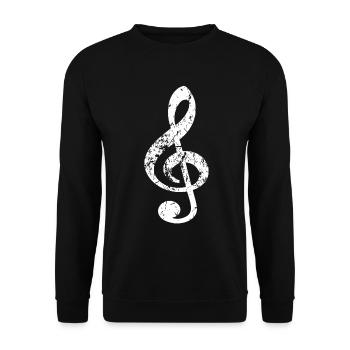 Clé de partition - Sweat-shirt Unisexe - noir - Devant - Alina (178cm) & Michal (187cm)