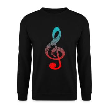 Clé de partition - Sweat-shirt Unisexe - noir - Devant - Alina (178cm) & Michal (187cm)