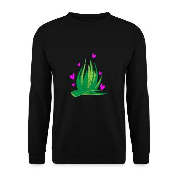 ALOE Vera - Unisex Sweatshirt - black - Front - Alina (178cm) & Michal (187cm)
