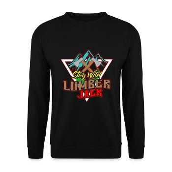 Stay Wild - Lumberjack - Unisex Pullover - Schwarz - Vorne - Alina (178cm) & Michal (187cm)