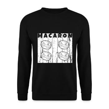 Macaron - Sweat-shirt Unisexe - noir - Devant - Alina (178cm) & Michal (187cm)