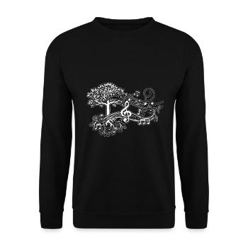 Music tree - Unisex Sweatshirt - black - Front - Alina (178cm) & Michal (187cm)