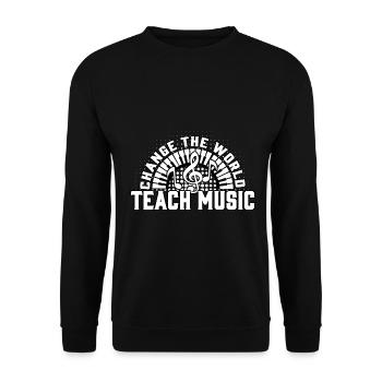 Teach Music - Unisex Sweatshirt - black - Front - Alina (178cm) & Michal (187cm)
