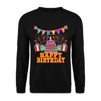 Joyeux anniversaire - Sweat-shirt Unisexe - noir - Devant - Alina (178cm) & Michal (187cm)