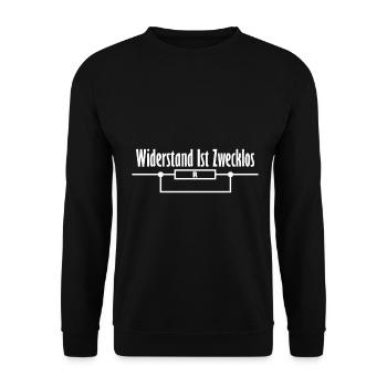Widerstand ist Zwecklos - Unisex Pullover - Schwarz - Vorne - Alina (178cm) & Michal (187cm)