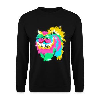 Perser Katze - Unisex Pullover - Schwarz - Vorne - Alina (178cm) & Michal (187cm)