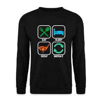 Golfer Golf - Unisex Pullover - Schwarz - Vorne - Alina (178cm) & Michal (187cm)