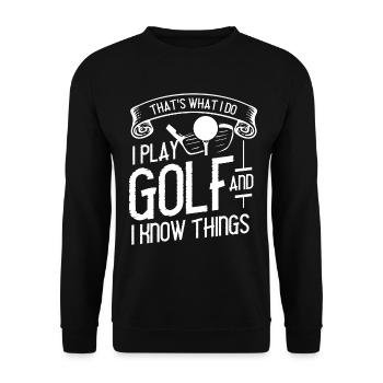 Golfer Golf - Unisex Pullover - Schwarz - Vorne - Alina (178cm) & Michal (187cm)