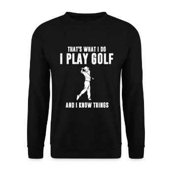 Golfer Golf - Unisex Pullover - Schwarz - Vorne - Alina (178cm) & Michal (187cm)