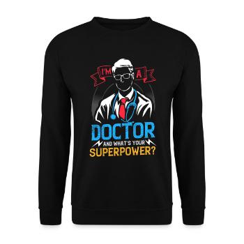 Docteur Docteur - Sweat-shirt Unisexe - noir - Devant - Alina (178cm) & Michal (187cm)