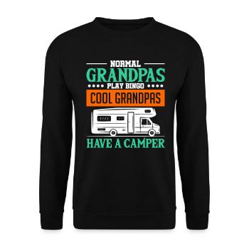 Wohnmobil - Unisex Pullover - Schwarz - Vorne - Alina (178cm) & Michal (187cm)