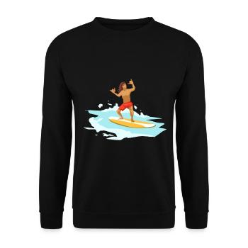 Surfen Surfing - Unisex Pullover - Schwarz - Vorne - Alina (178cm) & Michal (187cm)