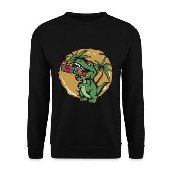 Drôle T-Rex alcool boire du vin de bière - Sweat-shirt Unisexe - noir - Devant - Alina (178cm) & Michal (187cm)