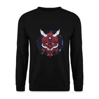 Devil Krampus Evil Perch Run - Unisex Sweatshirt - black - Front - Alina (178cm) & Michal (187cm)