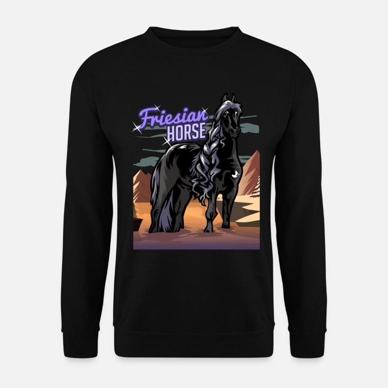 Friese Pferd Islandpferd - Unisex Pullover - Schwarz