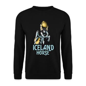 Cheval islandais - Sweat-shirt Unisexe - noir - Devant - Alina (178cm) & Michal (187cm)