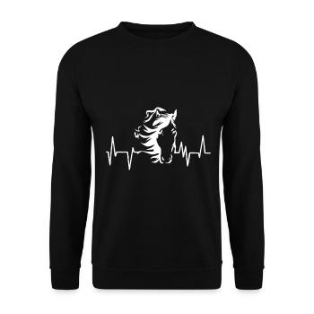 Cheval islandais - Sweat-shirt Unisexe - noir - Devant - Alina (178cm) & Michal (187cm)