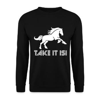 Cheval islandais - Sweat-shirt Unisexe - noir - Devant - Alina (178cm) & Michal (187cm)