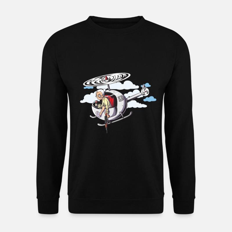 Oma Im Hubschrauber - Unisex Pullover - Schwarz