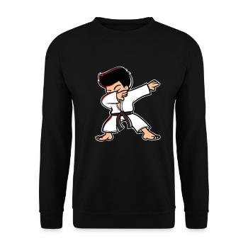 Karate Taekwondo Dabbing Junge Lustig Dab - Unisex Sweatshirt - black - Front - Alina (178cm) & Michal (187cm)