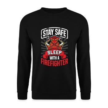 Firefighter - Unisex Pullover - Schwarz - Vorne - Alina (178cm) & Michal (187cm)