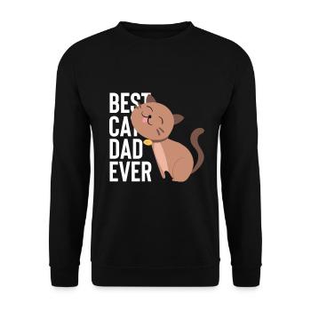 Meilleur chat papa jamais cadeau de fête des pères papa papa - Sweat-shirt Unisexe - noir - Devant - Alina (178cm) & Michal (187cm)