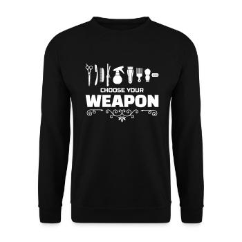 Friseur Hair Stylist Barber - Unisex Pullover - Schwarz - Vorne - Alina (178cm) & Michal (187cm)