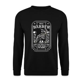 Barbier, coiffeur, coiffeur - Sweat-shirt Unisexe - noir - Devant - Alina (178cm) & Michal (187cm)