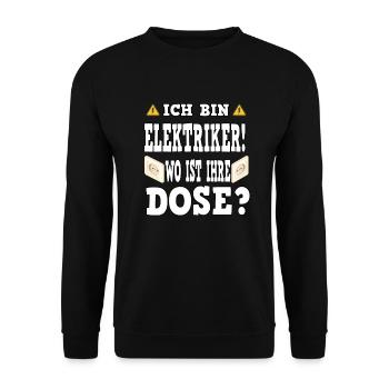 Ich Bin Elektriker Wo Ist Ihre Dose Elektroniker E - Unisex Pullover - Schwarz - Vorne - Alina (178cm) & Michal (187cm)