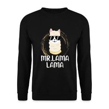Llama - Unisex Sweatshirt - black - Front - Alina (178cm) & Michal (187cm)