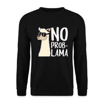 Llama - Unisex Sweatshirt - black - Front - Alina (178cm) & Michal (187cm)