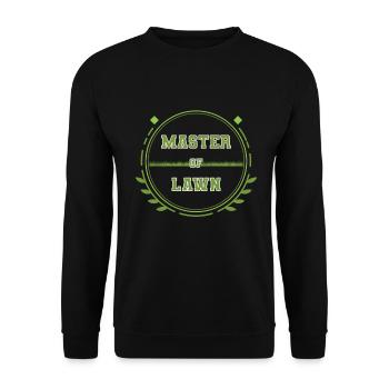 Garten, Rasen "Master of Lawn" - Unisex Pullover - Schwarz - Vorne - Alina (178cm) & Michal (187cm)