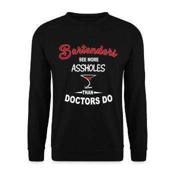 Bartender Funny tee - Sweat-shirt Unisexe - noir - Devant - Alina (178cm) & Michal (187cm)