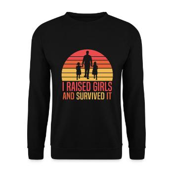 Fête des pères j'ai élevé des filles et y ai survécu 2 - Sweat-shirt Unisexe - noir - Devant - Alina (178cm) & Michal (187cm)