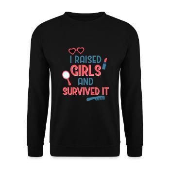 Fête des pères j'ai élevé des filles et y ai survécu 3 - Sweat-shirt Unisexe - noir - Devant - Alina (178cm) & Michal (187cm)