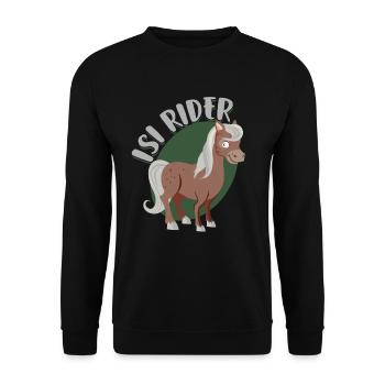Icelandic horse - Unisex Sweatshirt - black - Front - Alina (178cm) & Michal (187cm)