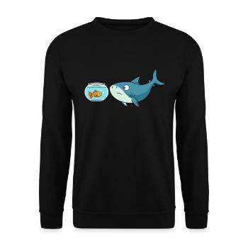 Poisson rouge bol requin poisson poisson rouge requin - Sweat-shirt Unisexe - noir - Devant - Alina (178cm) & Michal (187cm)