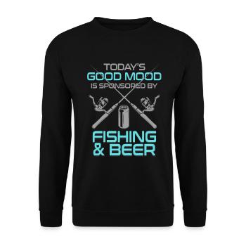 Todays good moos is sponsored by fishing - Unisex Pullover - Schwarz - Vorne - Alina (178cm) & Michal (187cm)