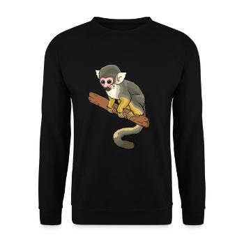 Squirrel monkey squirrel monkey primate - Unisex Sweatshirt - black - Front - Alina (178cm) & Michal (187cm)