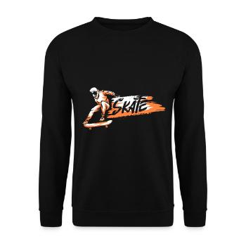 Skate Skating Skateboard Roller Skates - Unisex Sweatshirt - black - Front - Alina (178cm) & Michal (187cm)