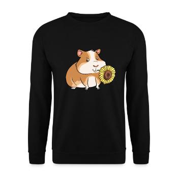 Cobaye cobaye fleur fleur rongeur - Sweat-shirt Unisexe - noir - Devant - Alina (178cm) & Michal (187cm)
