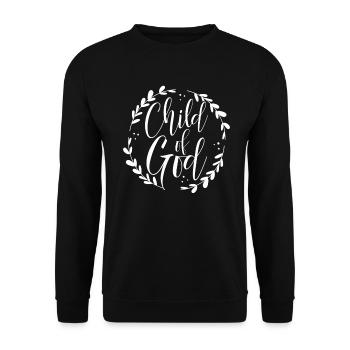 Je suis un enfant de Dieu verset biblique basé sur la foi - Sweat-shirt Unisexe - noir - Devant - Alina (178cm) & Michal (187cm)