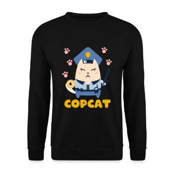 Cat Police Funny cat mom cat dad tee - Unisex Pullover - Schwarz - Vorne - Alina (178cm) & Michal (187cm)