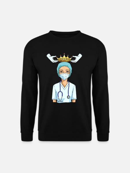 Krankenschwester Pflegekraft Krone Königin Pfleger - Unisex Pullover - Schwarz