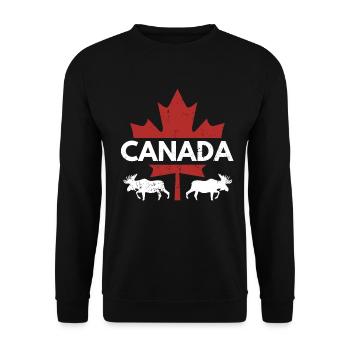 Canada pride Useh flag rocky mountains - Unisex Sweatshirt - black - Front - Alina (178cm) & Michal (187cm)
