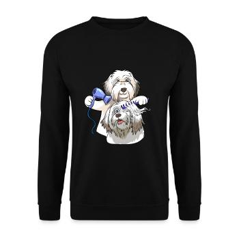 Toiletteuse pour chiens Coiffeur pour chiens Bobtail Pet Toiletteuse - Sweat-shirt Unisexe - noir - Devant - Alina (178cm) & Michal (187cm)