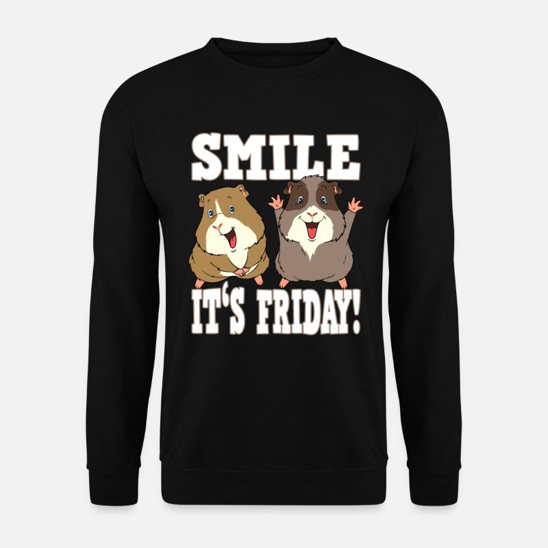 Guinea pig smile it's Friday - Unisex Sweatshirt - black