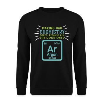 Chemical Symbol Of Argon - Chemistry Teacher - Unisex Sweatshirt - black - Front - Alina (178cm) & Michal (187cm)