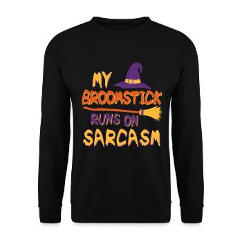 Mon balai fonctionne en costume d'Halloween sarcasme - Sweat-shirt Unisexe - noir - Devant - Alina (178cm) & Michal (187cm)